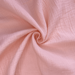 Ткань Муслин Жатый, цвет Нежно-Розовый (на отрез)  в Северодвинске