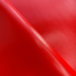 Ткань ПВХ 600 гр/м2 плотная, Красный (Ширина 150см), на отрез  в Северодвинске