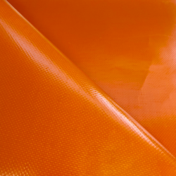 Тентовый материал ПВХ 450 гр/м2, Оранжевый (Ширина 160см), на отрез  в Северодвинске, 450 г/м2, 699 руб